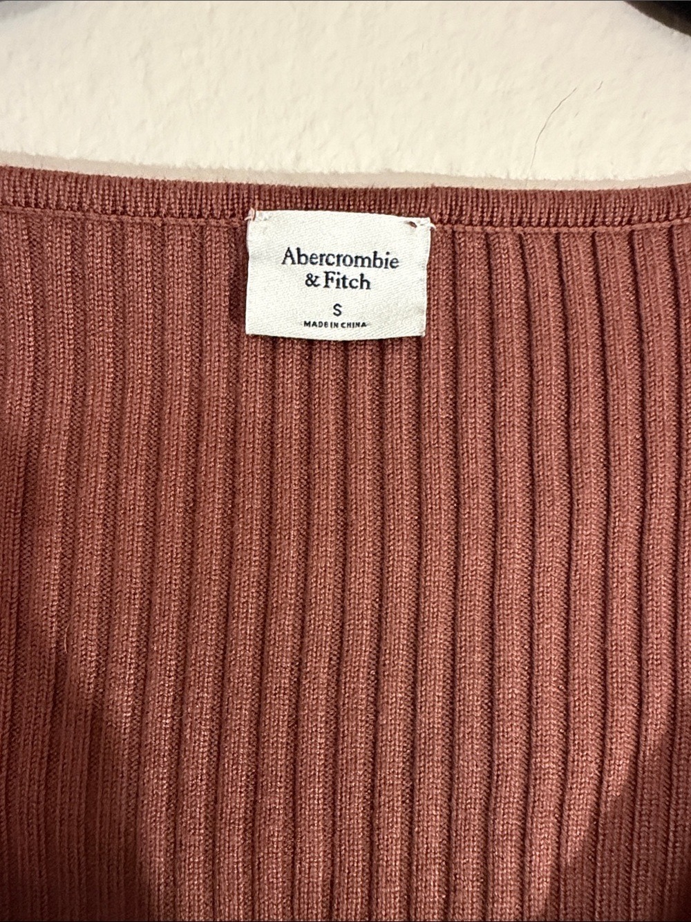 Abercrombie & Fitch Ribbed Twist-Front Crop Top - Chocolate Brown - Picture 2 of 6
